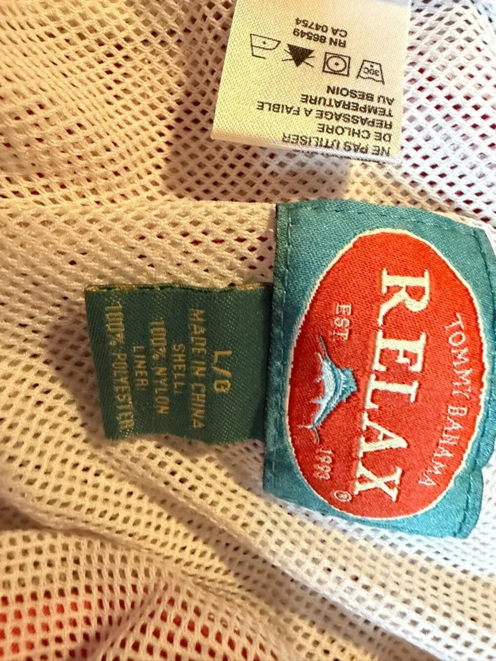 Tommy Bahama Relax Men's Red Swim Trunks Marlin Logo Board Shorts - L